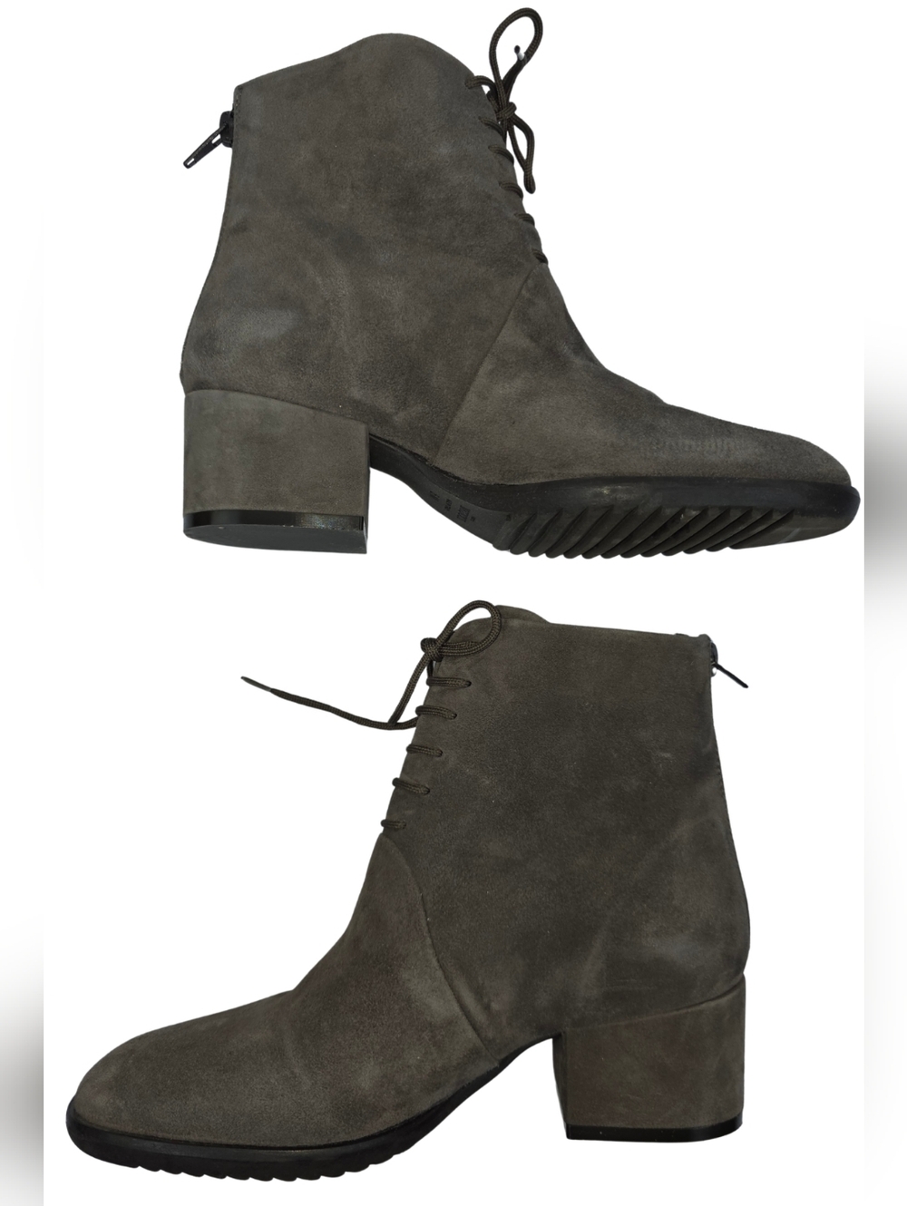 Sesto Meucci Size 5 Italian Suede Lace-Up Zip-Back Ankle Boots 3470-AH